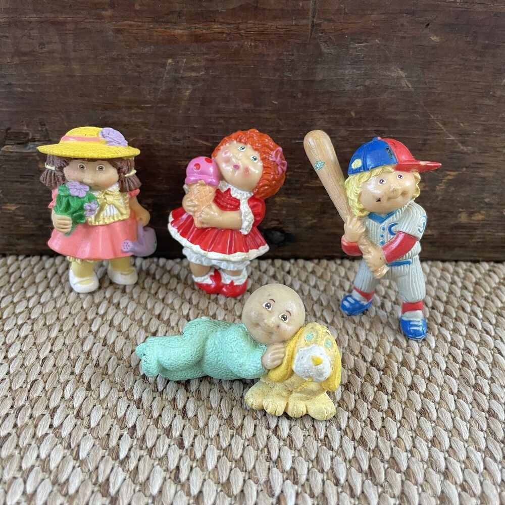 Vintage 1984 Cabbage Patch‎ Kid Figures Lot Of 4 Mini Figurines PVC Plastic Y